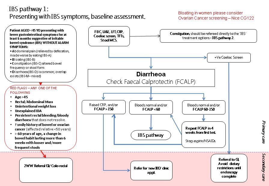 Faecal Calprotectin And Local IBS Guidelines